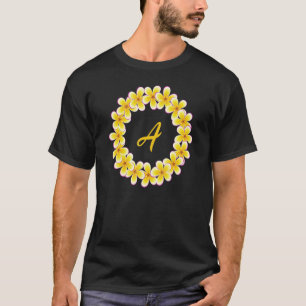 Monogram A Initial Lei Inspired Pretty Circle Desi T-Shirt