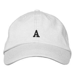 Monogram A Initial White Colour Embroidered Hat Ca