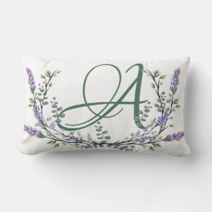 Monogram A Lavender Eucalyptus Lumbar Cushion
