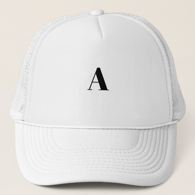 Monogram A Letter or Symbol Custom Abril Fat Font Trucker Hat (Front)