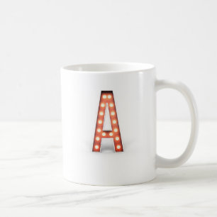 Monogram A Marquee Lights Coffee Mug