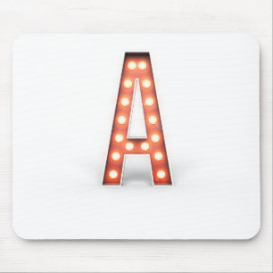 Monogram A Marquee Lights Mouse Mat