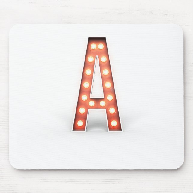 Monogram A Marquee Lights Mouse Mat (Front)