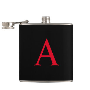 Monogram A On Black Hip Flask