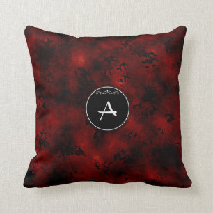 Monogram "A" on red and black design Cushion