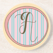 Monogram A Sandstone Coaster