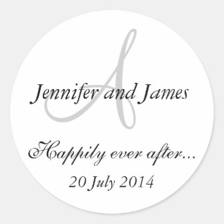 Monogram A Stickers for Wedding Favours