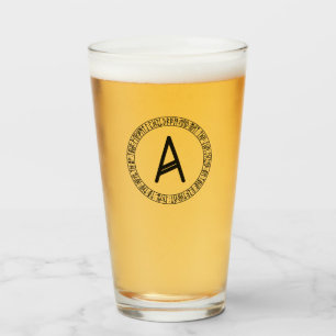 Monogram A - Viking Style - Pint Glass