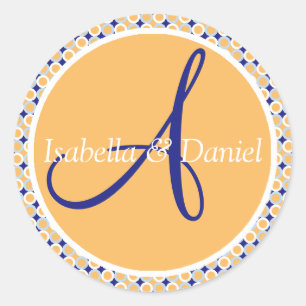 Monogram A Wedding Seal Stickers
