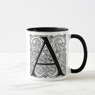Monogram 'A' With Swirls - Mug