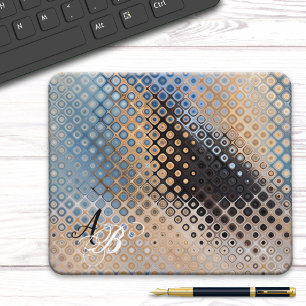 Monogram Abstract Art Glass Dots Mouse Mat