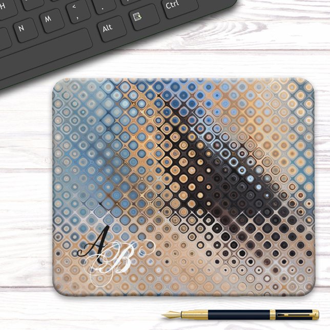 Monogram Abstract Art Glass Dots Mouse Mat (Creator Uploaded)