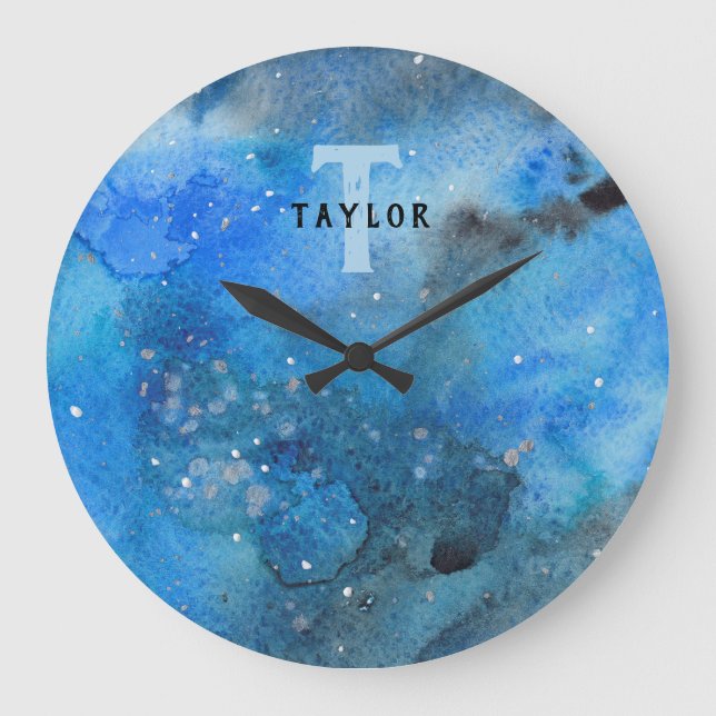 Monogram Abstract Art Large Clock (Front)