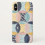 Monogram | Abstract Circle Pattern iPhone X Case<br><div class="desc">Abstract Circle Pattern . Artist: Grace Popp. Image ID: 150359D.</div>