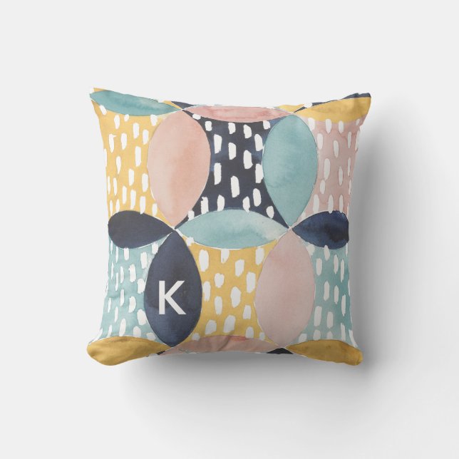 Monogram | Abstract Circle Pattern Cushion (Front)