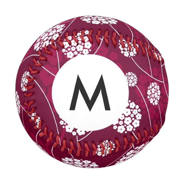 Monogram Abstract floral pattern Baseball (Front Left)
