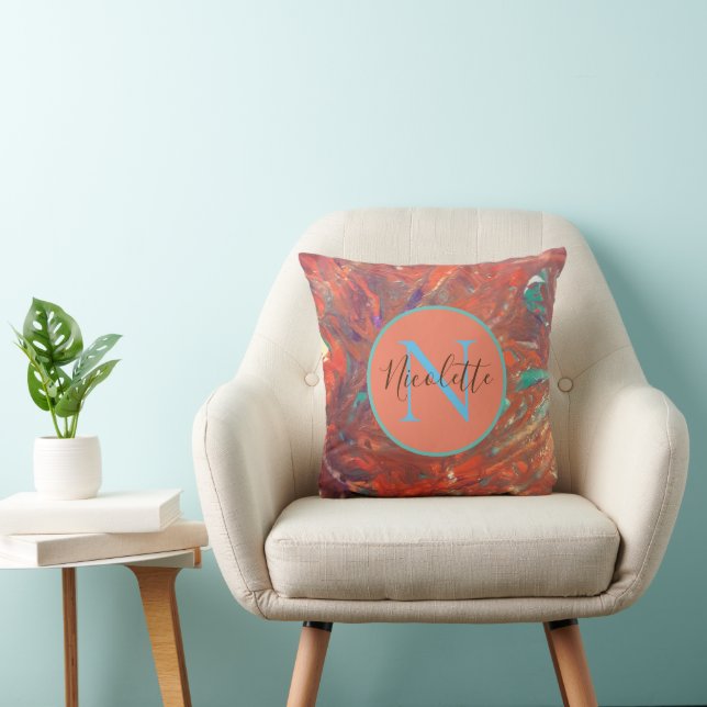 Monogram Abstract Painting    Cushion (Chair)
