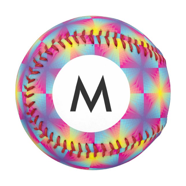 Monogram Abstract square vector mosaic Baseball (Front Left)