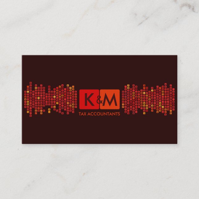 Monogram Accounting Company - Shades of Red Business Card (Front)