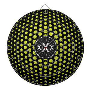 Monogram Acid Green Fish Eye Polka Dots Pattern Dartboard