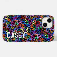 Monogram Add First Name Colourful Bubble Pattern