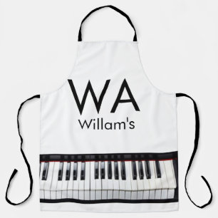 Monogram add initial letter name text piano music apron