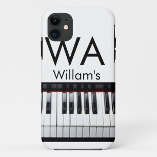 Monogram add initial letter name text piano music iPhone 11 case