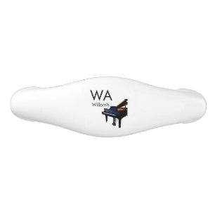 Monogram add initial letter name text piano music ceramic drawer pull