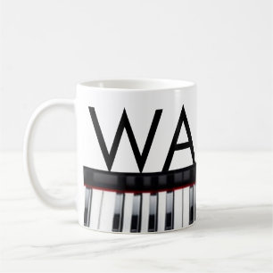 Monogram add initial letter name text piano music coffee mug