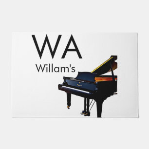 Monogram add initial letter name text piano music doormat