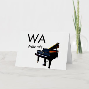 Monogram add initial letter name text piano music  foil holiday card
