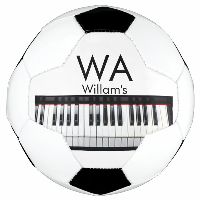 Monogram add initial letter name text piano music  football (Front)