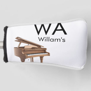 Monogram add initial letter name text piano music golf head cover