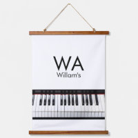 Monogram add initial letter name text piano music 