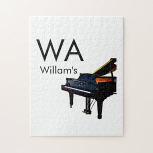 Monogram add initial letter name text piano music  jigsaw puzzle