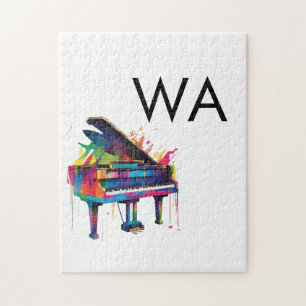Monogram add initial letter name text piano music  jigsaw puzzle