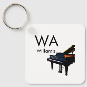 Monogram add initial letter name text piano music key ring