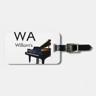 Monogram add initial letter name text piano music luggage tag