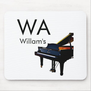Monogram add initial letter name text piano music mouse mat