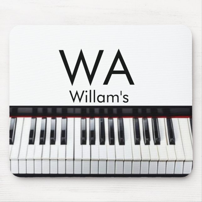 Monogram add initial letter name text piano music  mouse mat (Front)