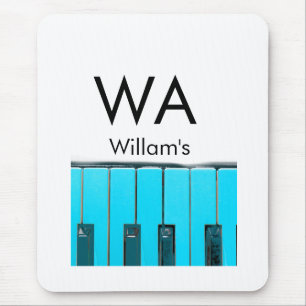 Monogram add initial letter name text piano music mouse mat