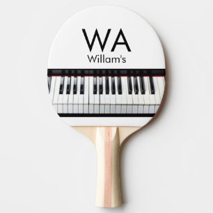 Monogram add initial letter name text piano music  ping pong paddle