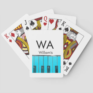 Monogram add initial letter name text piano music playing cards