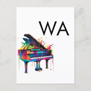 Monogram add initial letter name text piano music  postcard