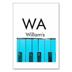 Monogram add initial letter name text piano music table number