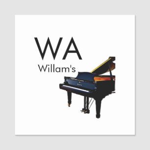 Monogram add initial letter name text piano music tag