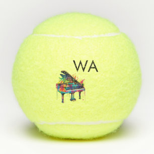Monogram add initial letter name text piano music tennis balls