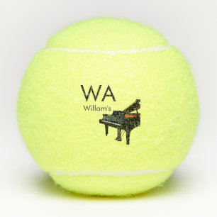 Monogram add initial letter name text piano music tennis balls