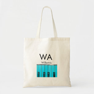 Monogram add initial letter name text piano music  tote bag