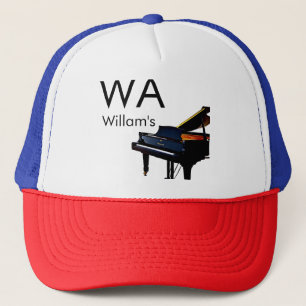 Monogram add initial letter name text piano music trucker hat